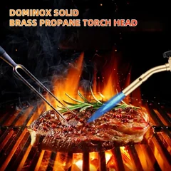 DOMINOX DM-011PRO Brass Propane Torch with Flint Striker, thumbnail 3