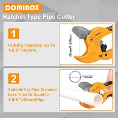 DOMINOX 301L Ratchet PVC Pipe Cutter, up to 1-5/8 in, thumbnail 4