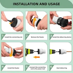 DOMINOX CT-211 Pipe Reamer with Drill Adapter, 1/4 to 1-3/8 in, thumbnail 2