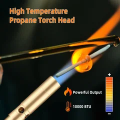 DOMINOX DM-011PRO Brass Propane Torch with Flint Striker, thumbnail 2