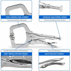 DOMINOX SNK-10206 C-Clamp Locking Pliers, 6 in, thumbnail 4