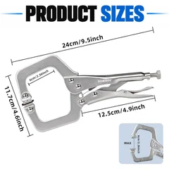 DOMINOX SNK-10209 C-Clamp Locking Pliers, 9.5 in, thumbnail 2