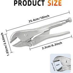 DOMINOX SNK-10610 Straight-Jaw Locking Pliers, 10 in, thumbnail 2