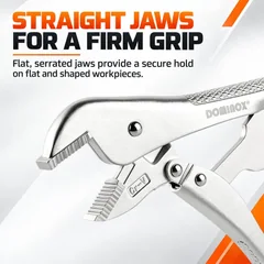 DOMINOX SNK-10610 Straight-Jaw Locking Pliers, 10 in, thumbnail 4
