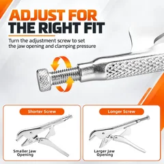 DOMINOX SNK-10610 Straight-Jaw Locking Pliers, 10 in, thumbnail 5